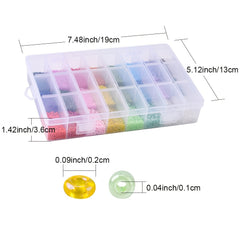 24 Grids 2mm Glass Beads Mixed Colors for Jewelry