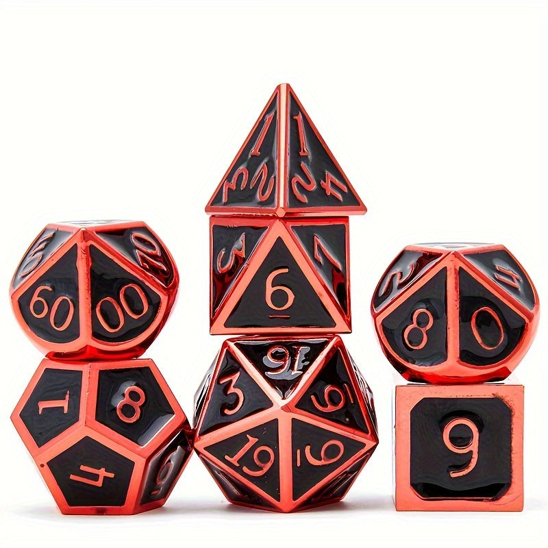 7pcs Metal Enamel Polyhedral Dice Set for RPG