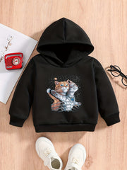 Cats Print Baby Boys Hooded Sweatshirt for Spring Fall
