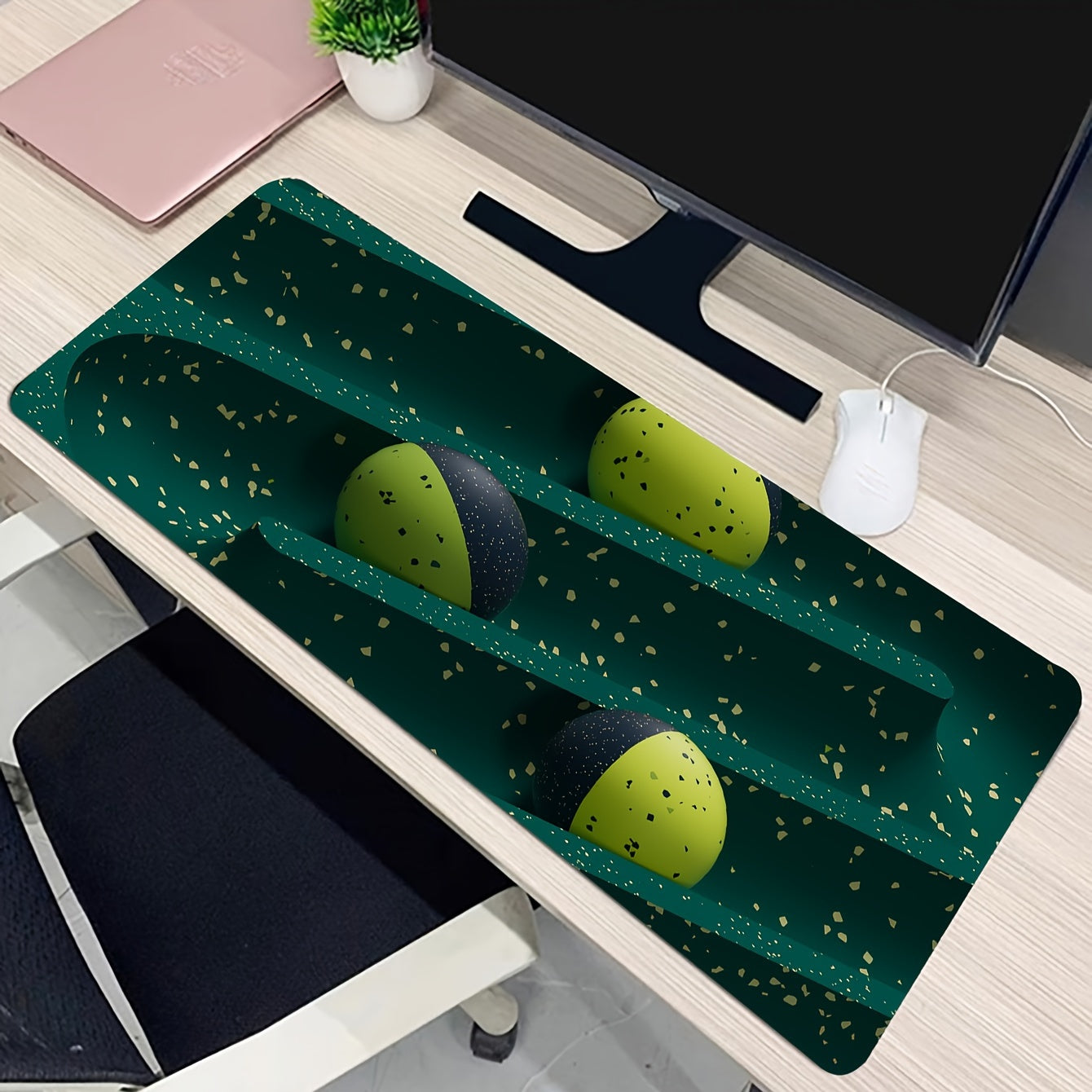 Green Pattern Desktop Office Accessories Mouse Pad