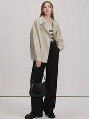 Solid Drop Shoulder Jacket Casual for Fall & Winter