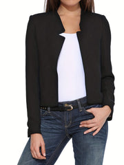 Open Front Blazer Long Sleeve Crop Blazer for Women