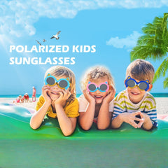 Kids Cartoon Fox Sunglasses UV Protection Round Polarized Lenses