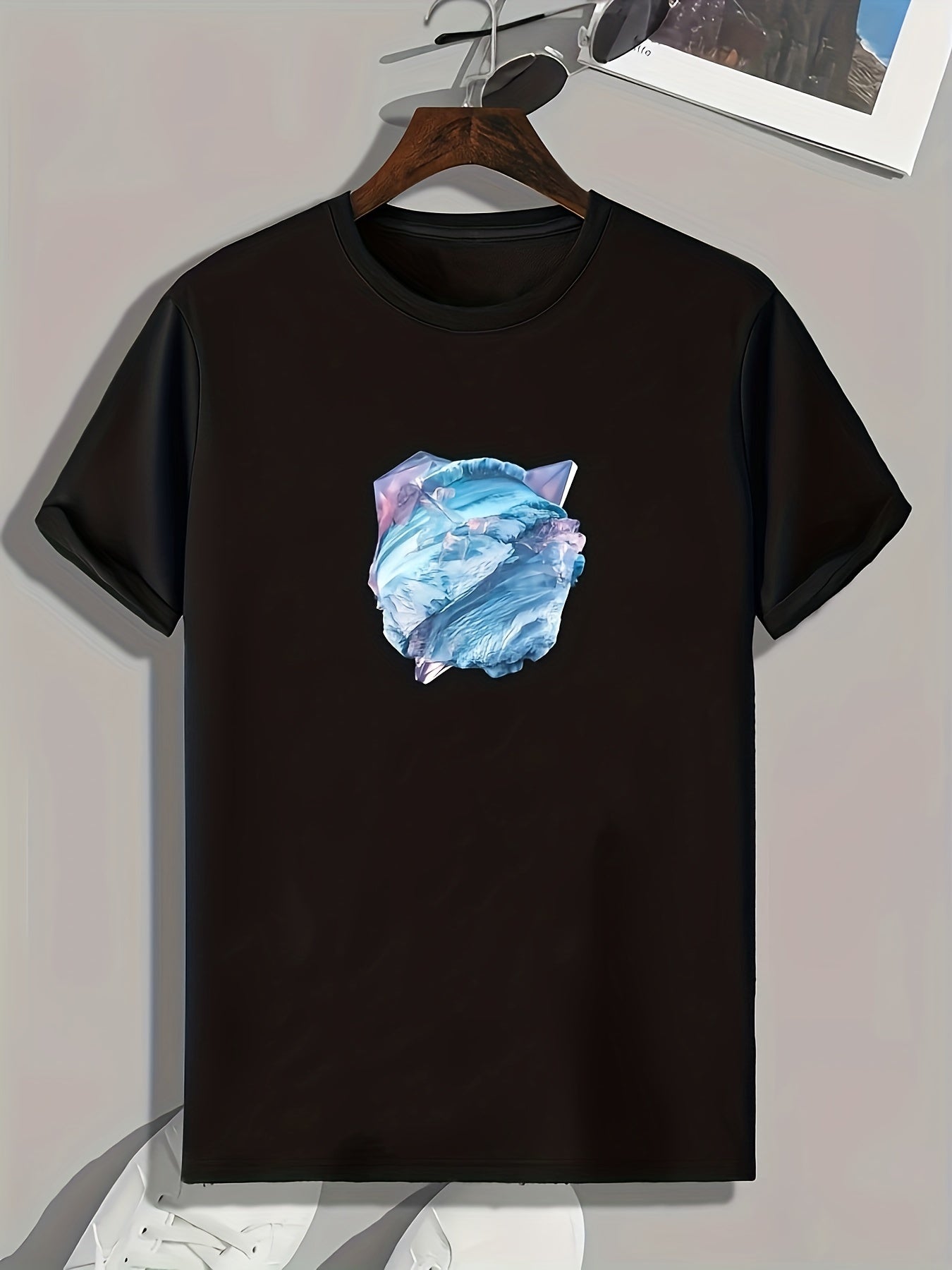 Abstract Pattern Men's Comfy T shirt Active Slightly Stretch Tee