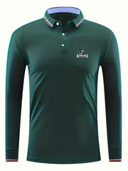 Men's Baseball Print Polo Shirt Casual Slightly Stretch