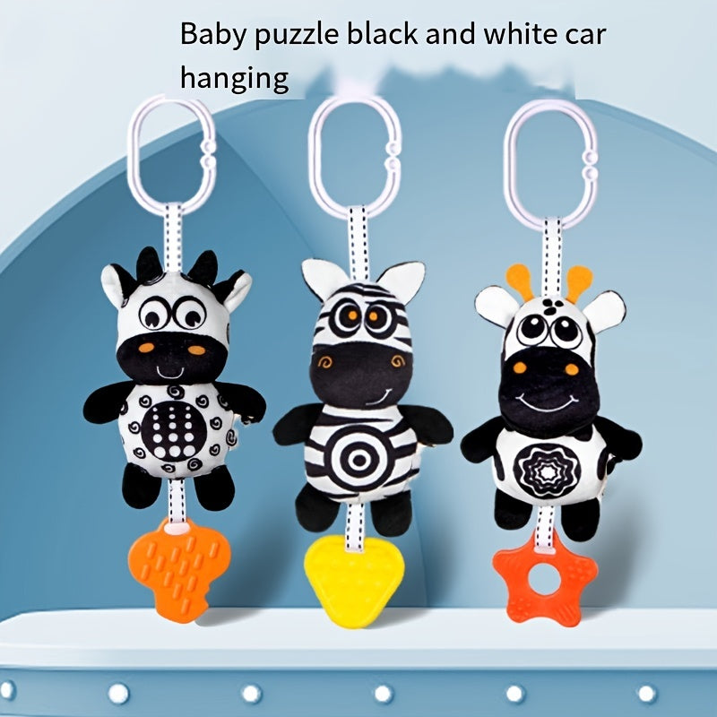 Baby Toys Newborn Animal Teether Wind Chime Visual Stimulation Car Hanging Bed
