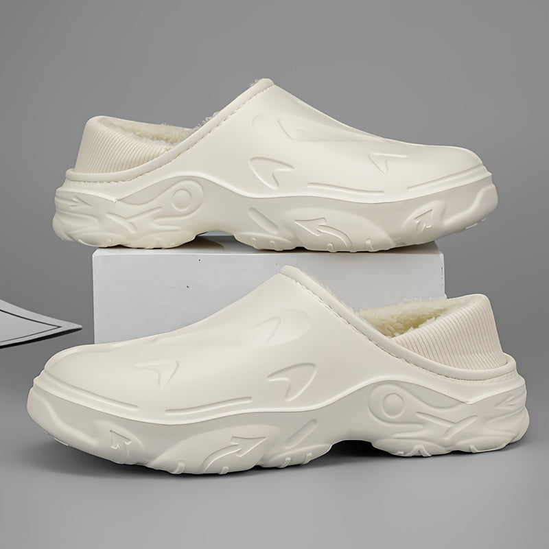 Men's Warm Cozy Plush Slippers Soft Non Slip Home Shoes
