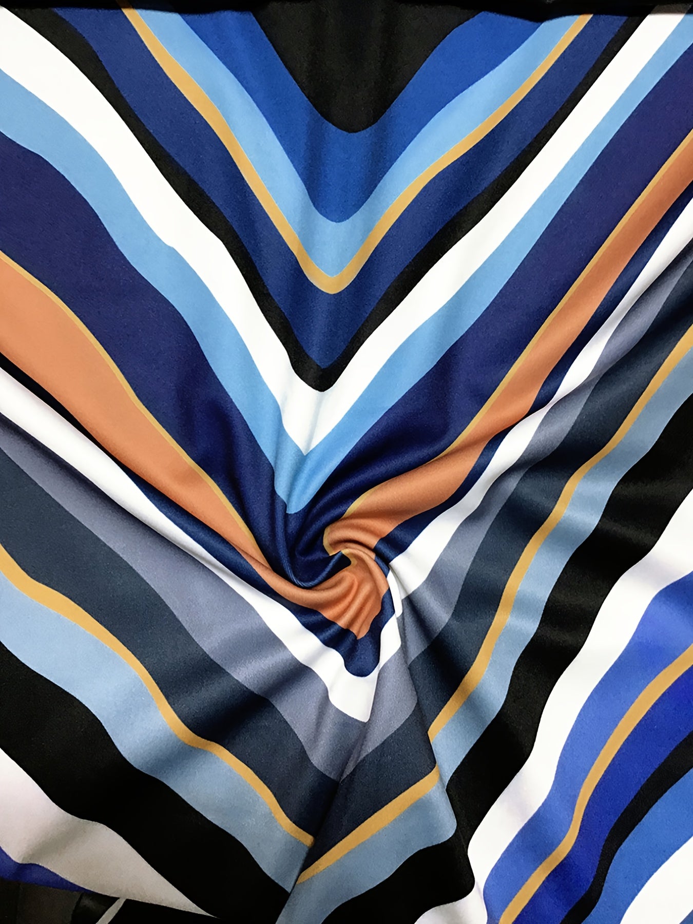 Women's Plus Chevron Print Top & Wide Leg Pants Set