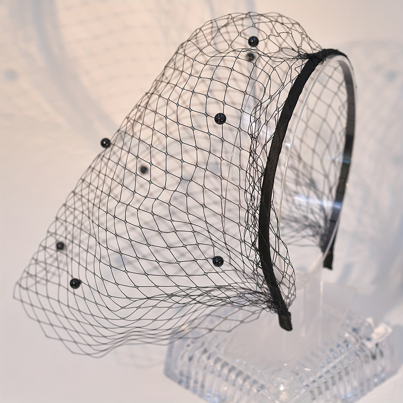 Vintage Bridal Veil Headband Beaded Royal Court Style for Weddings & Parties