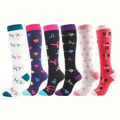 6 Pairs Sport Compression Thigh Socks for Running & Hiking