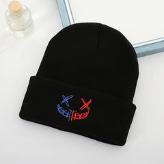 Embroidered Slouchy Knit Beanie Hat Winter Skull Cap Soft Stocking Hat