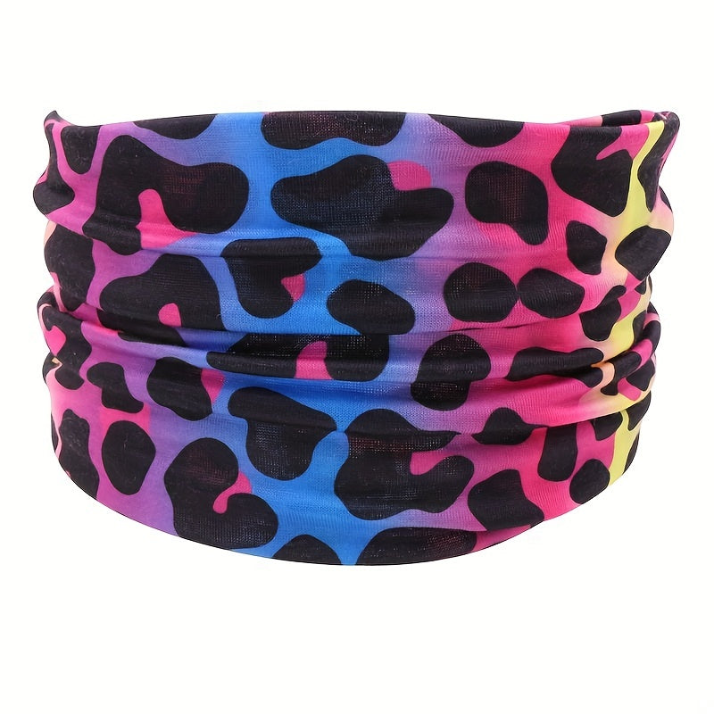 Colorful Tie Dye Stretch Headband for Yoga and Sweat Absorption