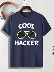Men's Sunglasses Pattern T-shirt Active Stretch Tee for Outdoor
