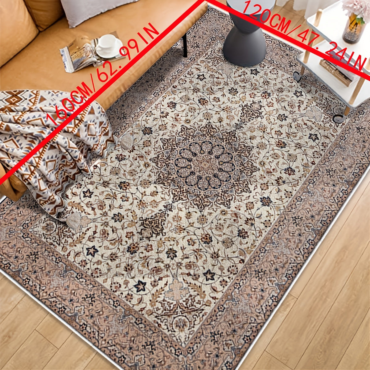 Vintage Rustic Area Rug Traditional Oriental Non Shedding