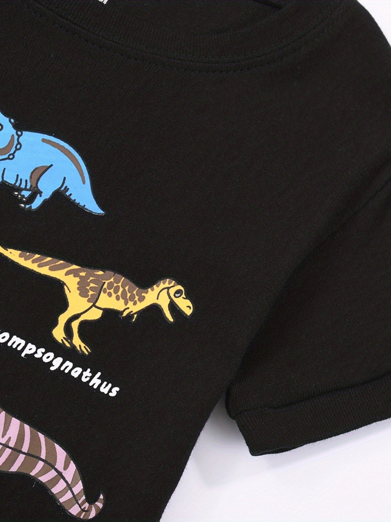 Toddler Girls Dino Pajama Set Crew Neck T Shirt & Shorts Sleepwear