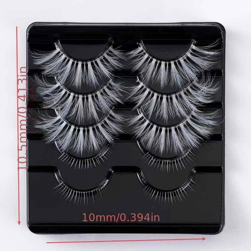 5 Pairs Faux Mink Soft Lashes Masquerade Cosplay Manga Lashes
