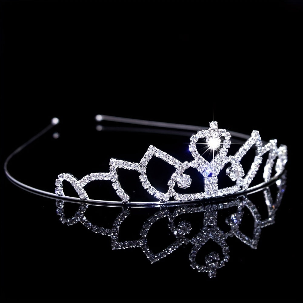 Rhinestone Headband Queen Crown Tiara Bridal Wedding Hair Accessories