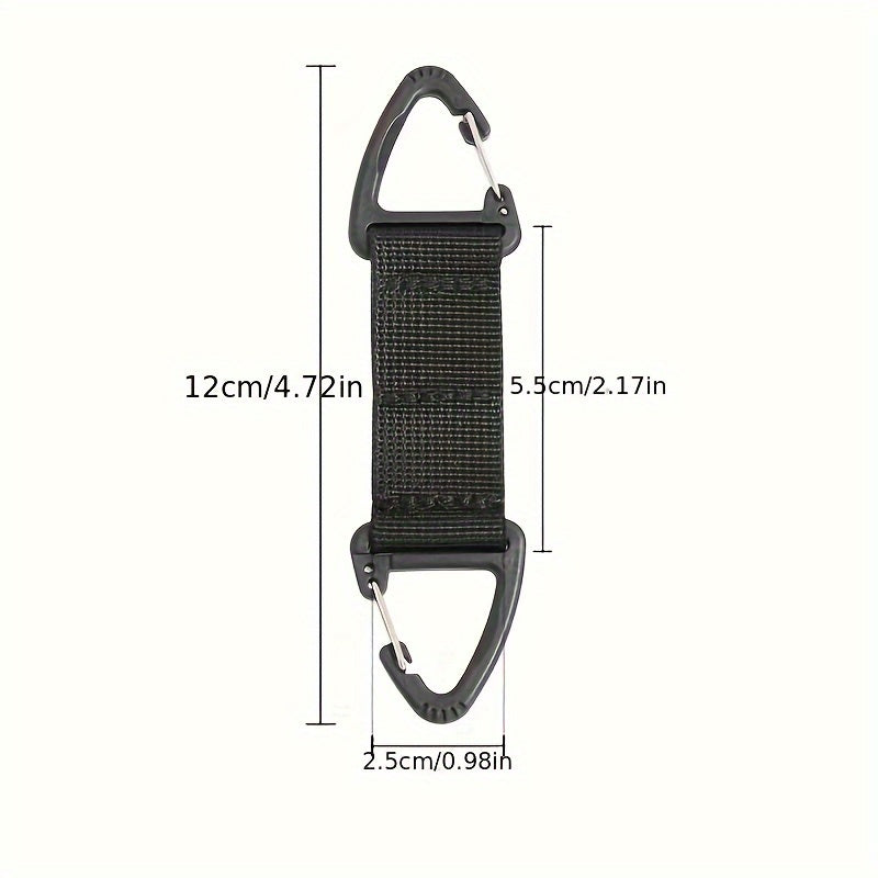 Nylon Strap Double Rings Climbing Buckle Carabiner for Camping Backpack