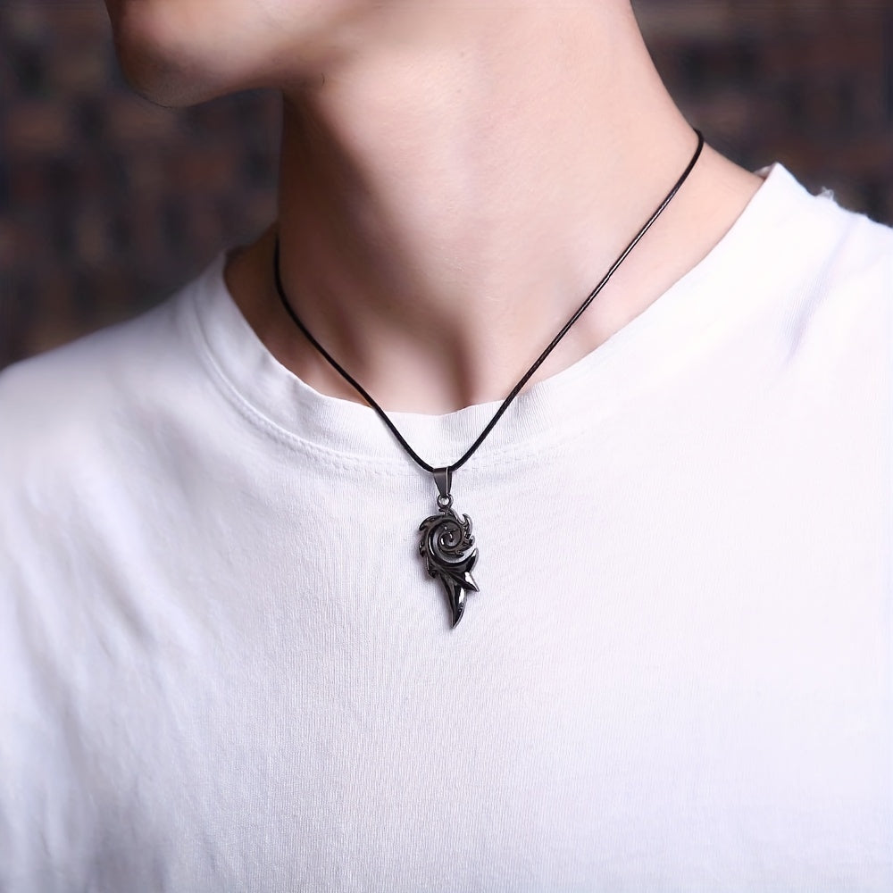 Stylish Flame Pendant Necklace Titanium Steel Perfect Gift