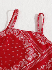 Kid's Paisley Camisole Spaghetti Straps Top