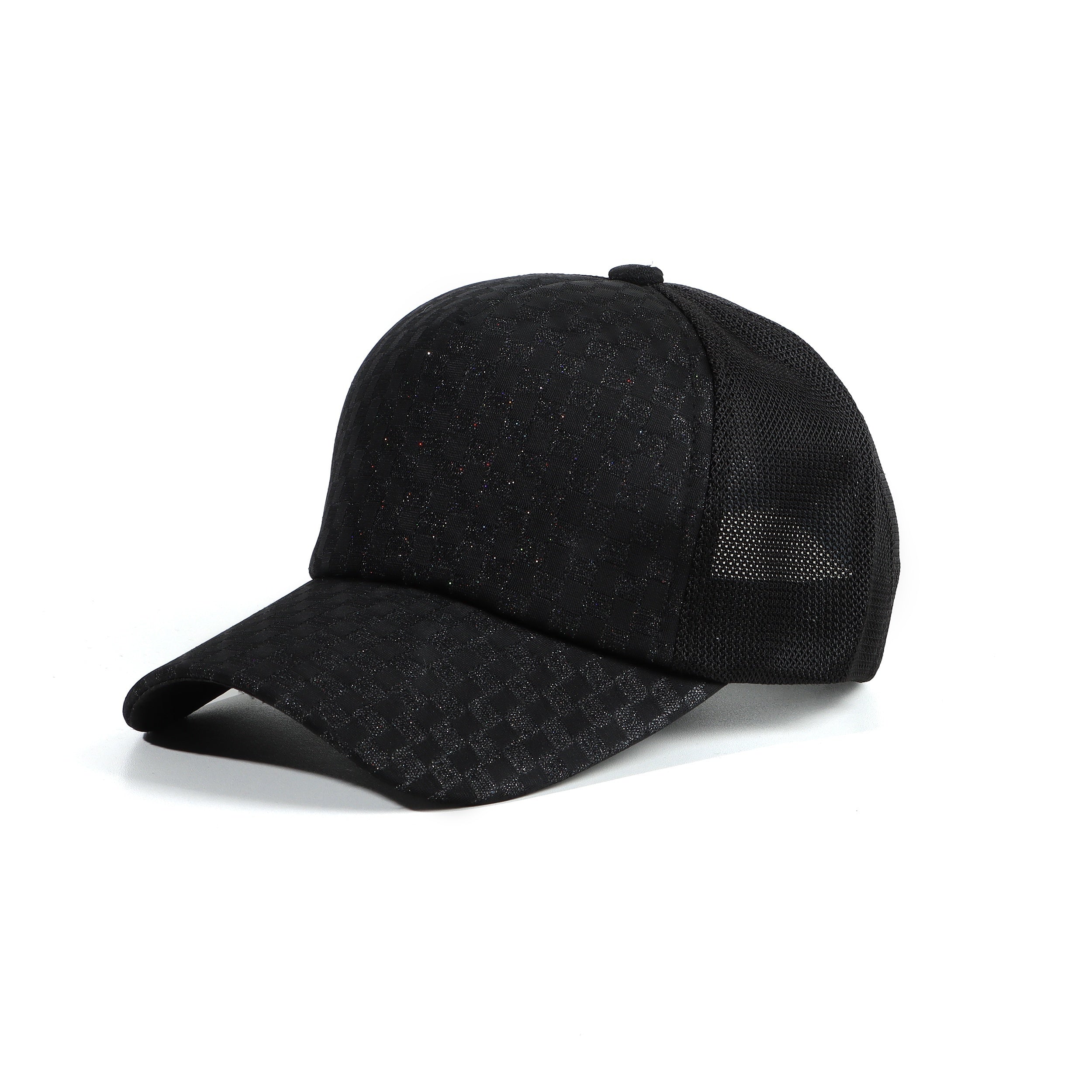 Solid Mesh Baseball Cap Embossed Trucker Hat Sunscreen Adjustable