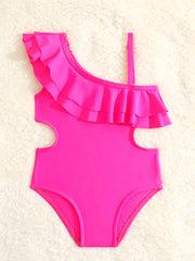 Girls Ruffle Trim Swimwear Bathing Suit for Hawaii Vacation