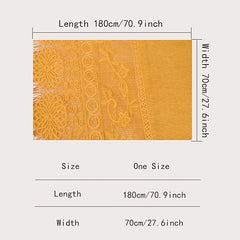 Solid Hollow Circle Flower Long Scarf Headband Women's Scarf