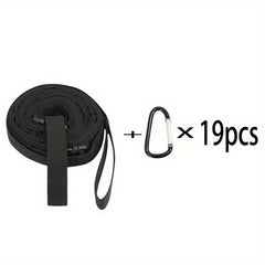 Outdoor Camping Clothesline With 19 Hooks and Mountaineering Buckle