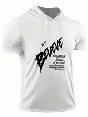 Men's Believe Print Hooded T shirt for Summer Outdoor
