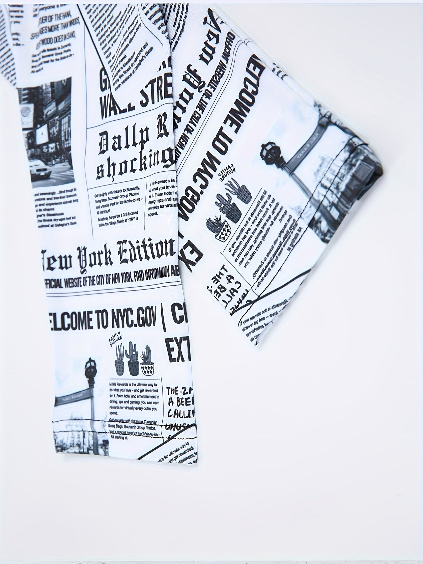 Newspaper Print High Waist Butt Lifting Yoga Leggings