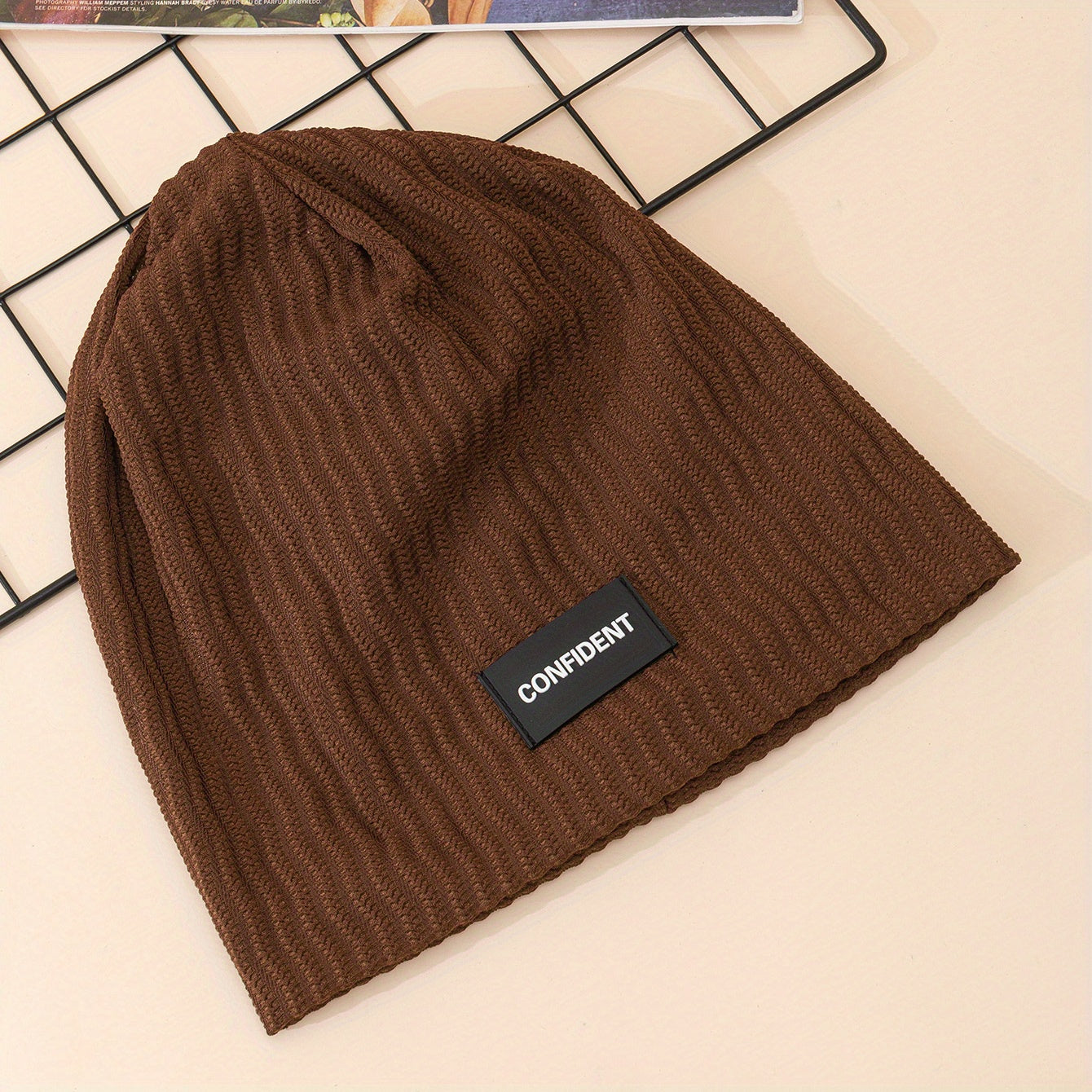 English Letter Water Ripple Casual Pullover Hat