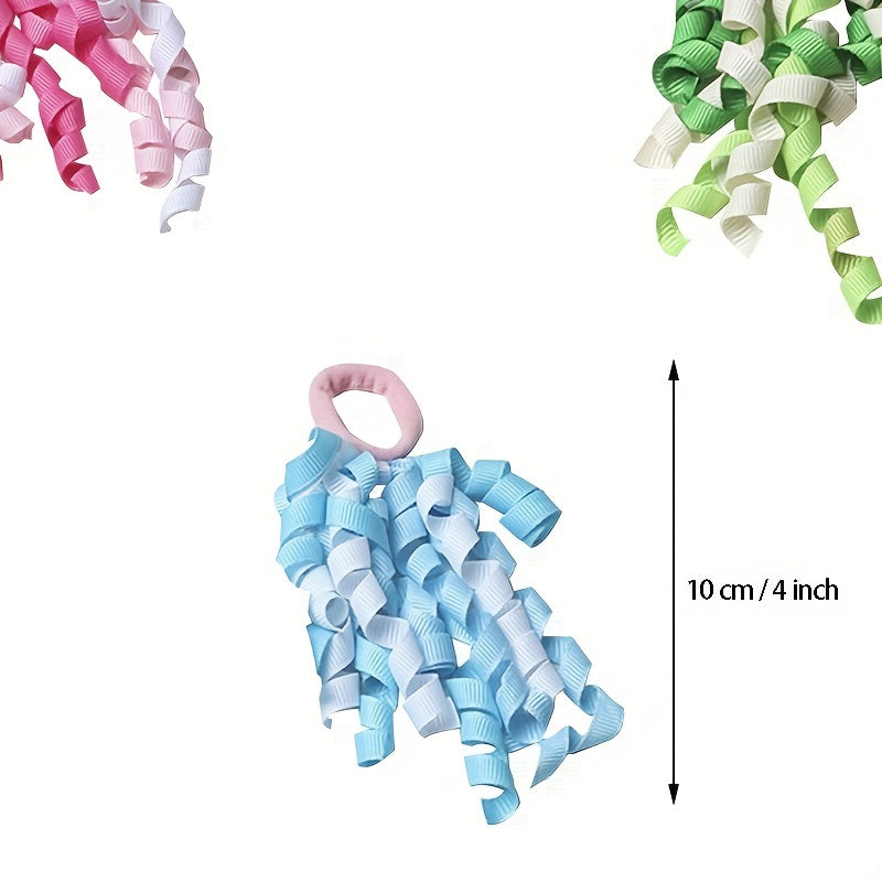 Grosgrain Ribbon Roll Rubber Band Bows Hair Accessory for Girls Children