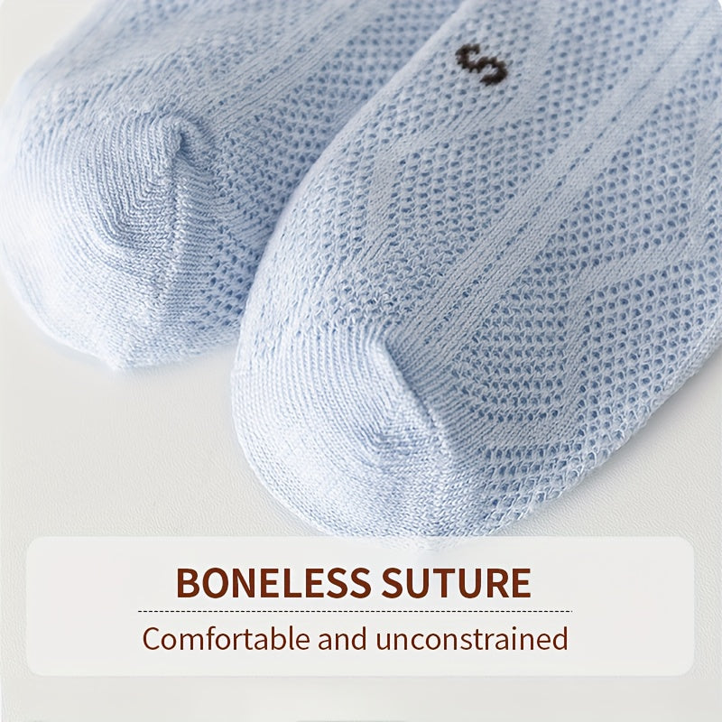 5 Pairs Boy's Mesh Breathable Ankle Socks for Outdoor Activities