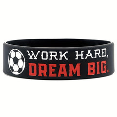 Never Give Up Quote Silicone Bracelet Football Wristband