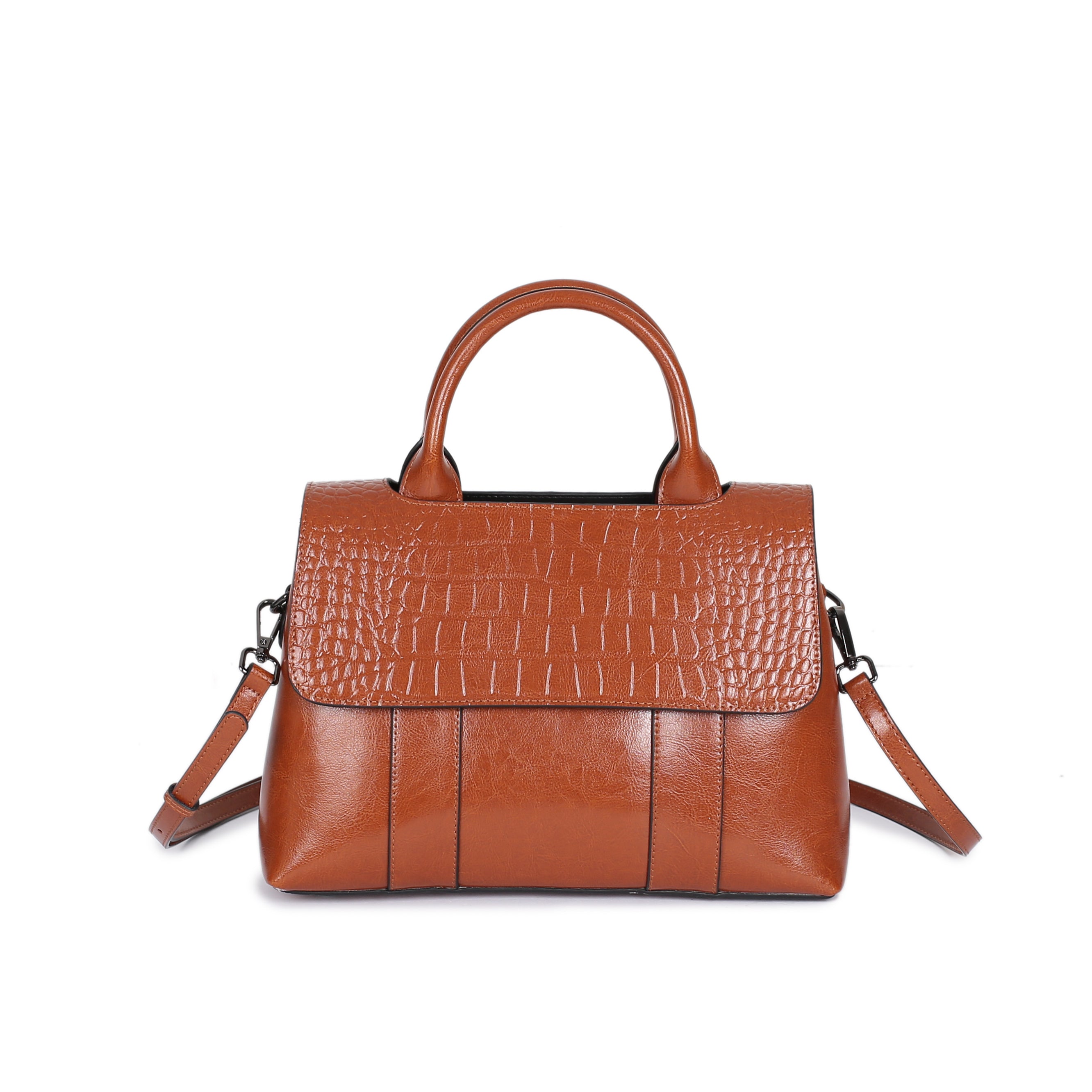 Crocodile Pattern Handbag Women Crossbody Bag Leather Satchel Purse