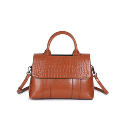 Crocodile Pattern Handbag Women Crossbody Bag Leather Satchel Purse