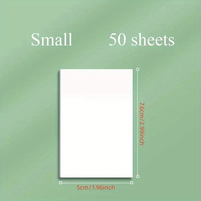 50pc Transparent Sticky Notes - Waterproof Translucent Stickers
