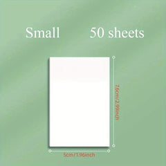 50pc Transparent Sticky Notes - Waterproof Translucent Stickers