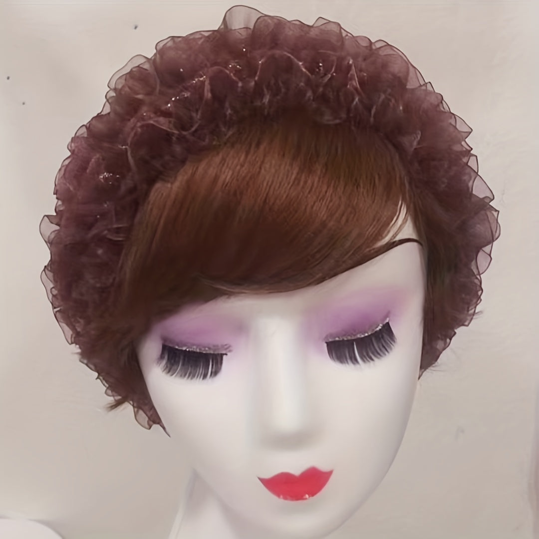Lace Ruffles Beanie Turban Cap Casual Bonnet Solid Ramadan Beanie Cap
