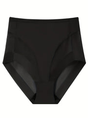 4pcs Mesh Stitching Briefs Comfy & Breathable Intimates Panties