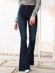 High Waist Wide Leg Denim Pants Flared Jeans