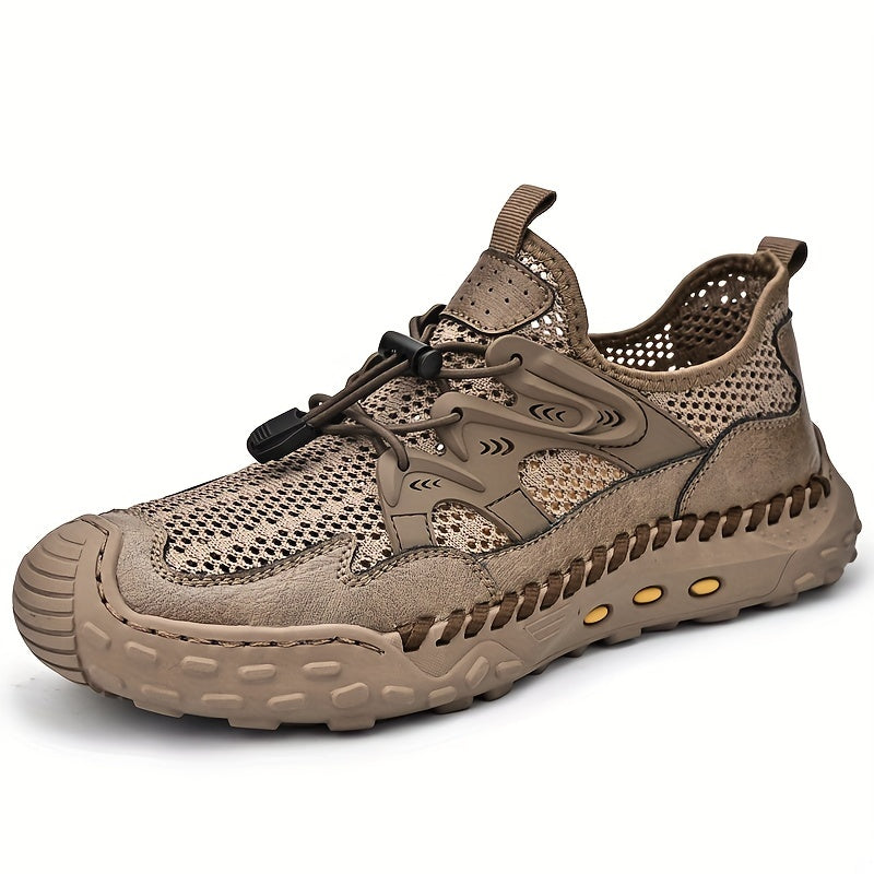 Men's No Tie Slip On Mesh Sneakers Adjustable Draw String