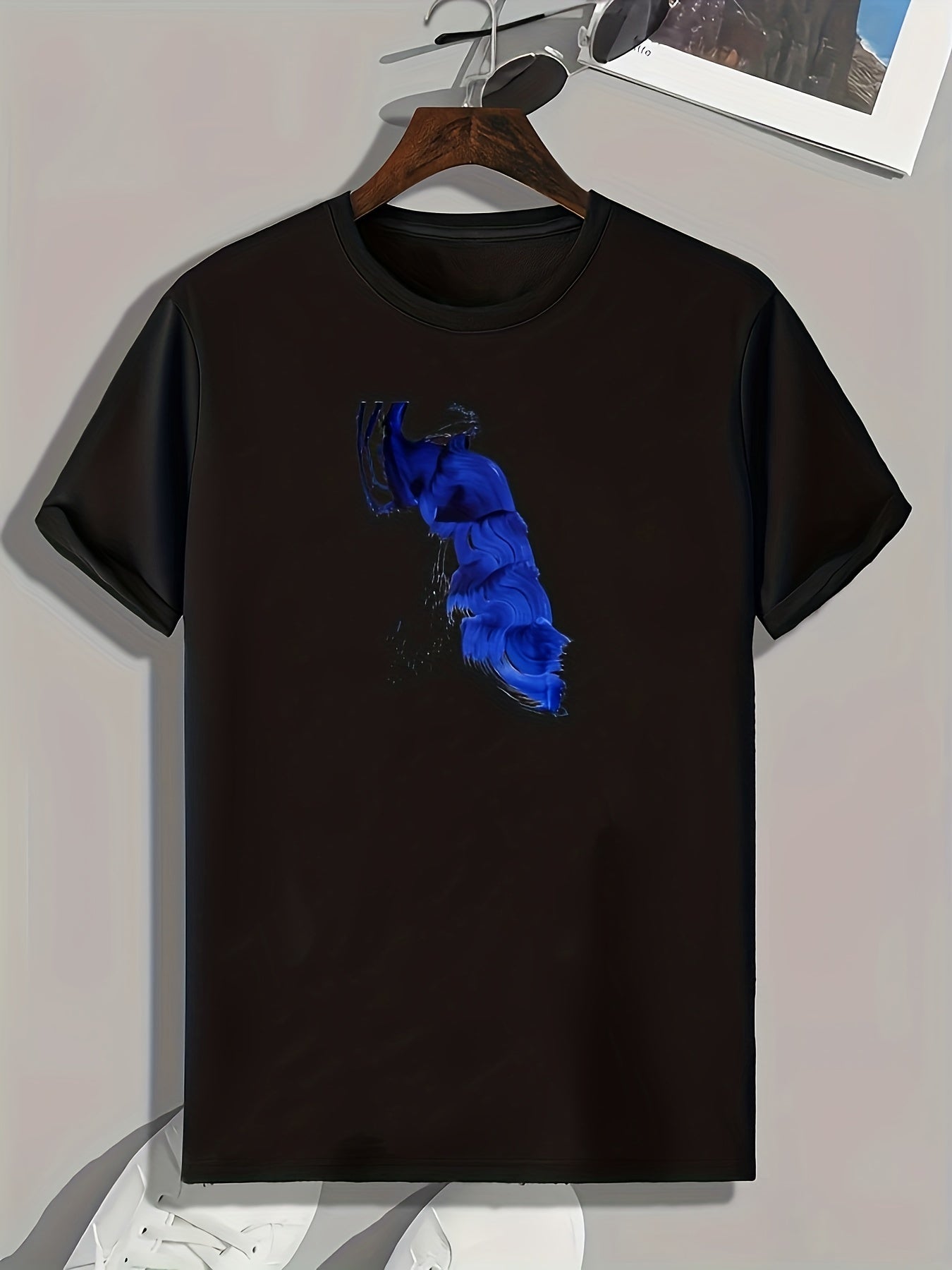 Abstract Brush Stroke Print Men's Tee