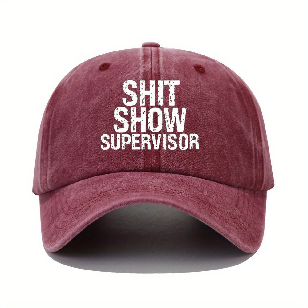 Funny Letter Print Baseball Cap Vintage Curved Brim Couple Outdoor Sports Hat
