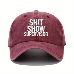 Funny Letter Print Baseball Cap Vintage Curved Brim Couple Outdoor Sports Hat