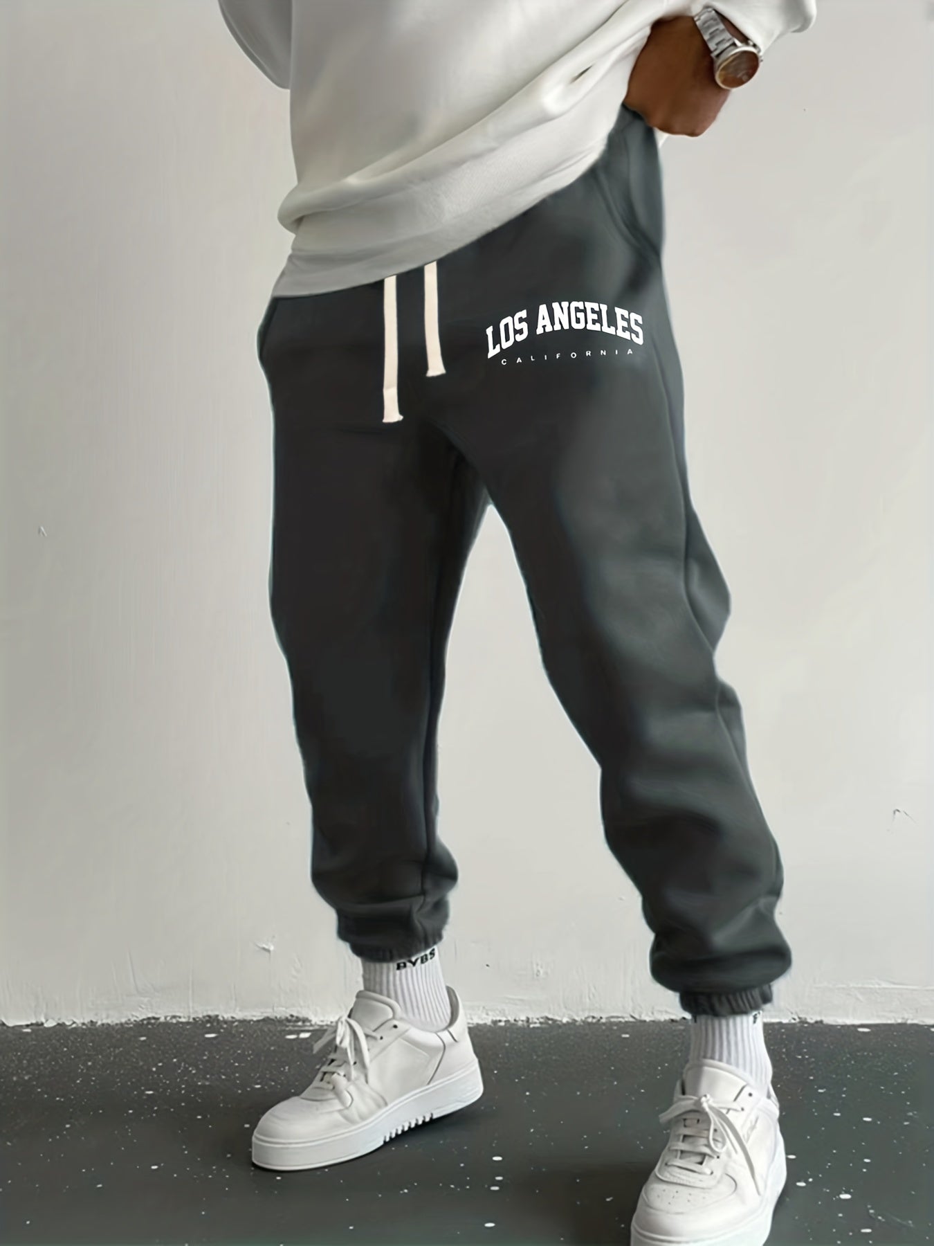 Men's LA Print Joggers Sweatpants Outdoor Spring Fall Stylish