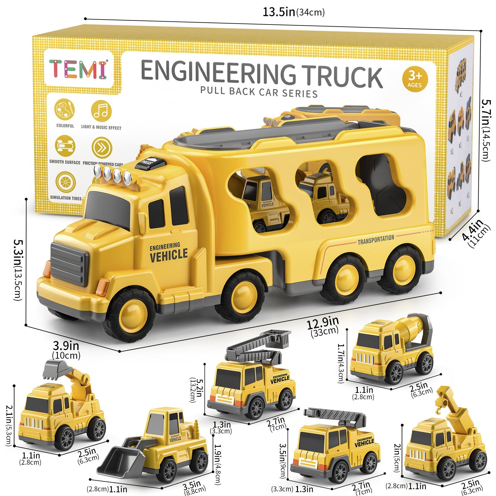 Construction Carrier Truck Toy for Boys and Girls