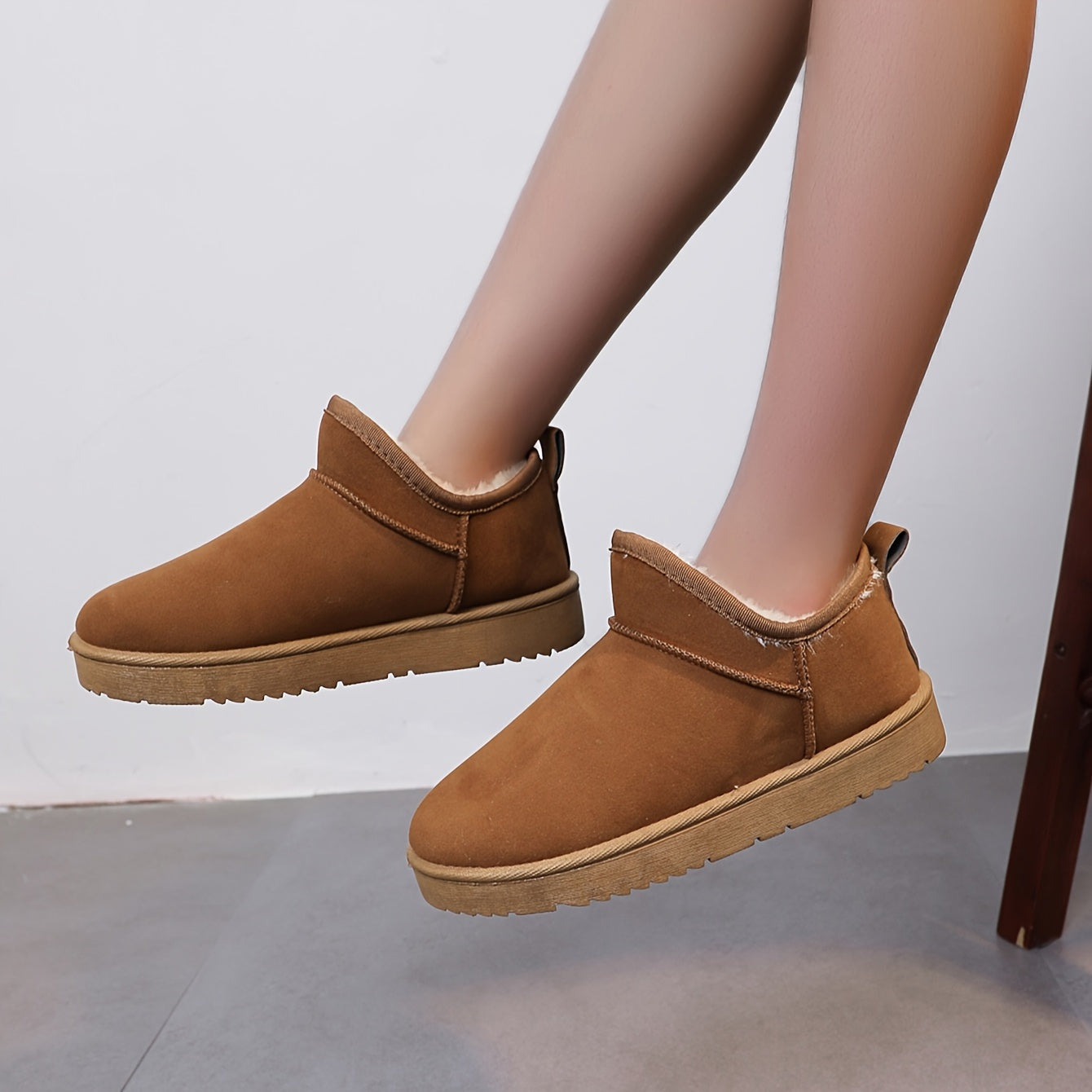 Women's Plush Thermal Snow Boots Anti-slip Wear-resistant Flat O