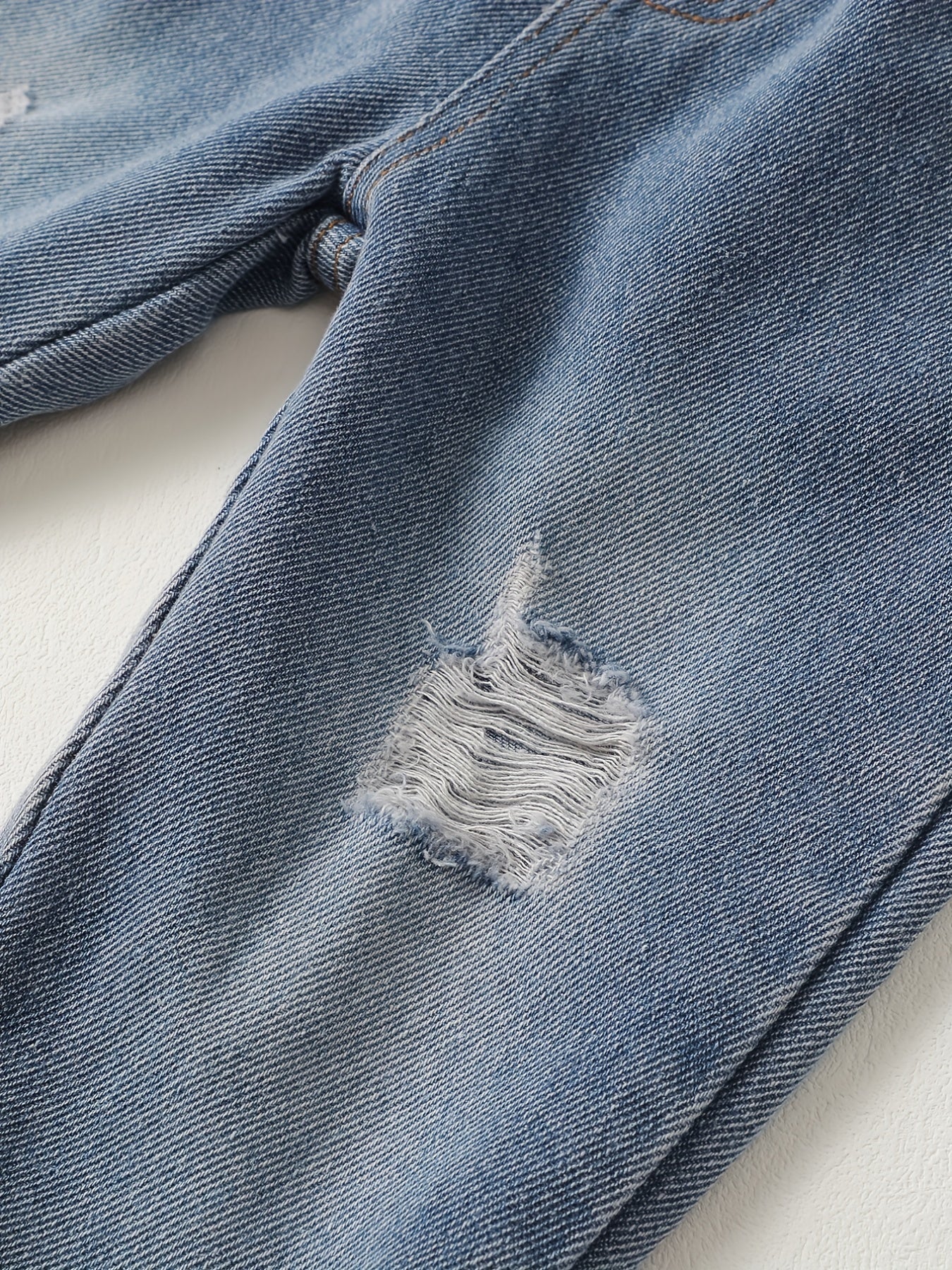 Baby Boys Ripped Denim Suspender Pants Jeans