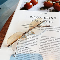 Ant Light Rimless Glasses Men's Decorative Glasses With Case